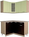 Угловая кухня Интерлиния Мила 12x14 (салатовый/дуб венге)
