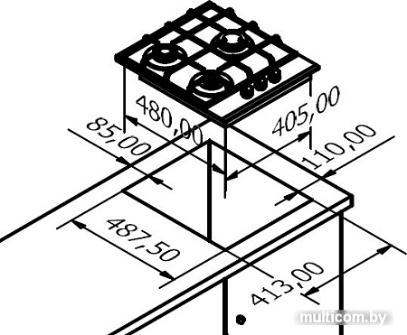 Варочная панель Monsher MHG 43 BG