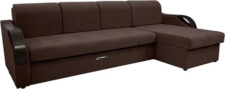 Сириус Лидер-6 с оттоманкой ППУ 300x165 (Eva 04 велюр темно-коричневый)