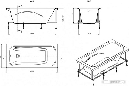 Ванна Roca Line 170x70 ZRU9302924