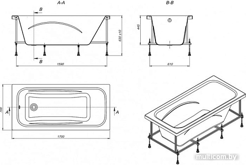 Ванна Roca Line 170x70 ZRU9302924