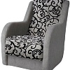 Интерьерное кресло Асмана Дачник-1 (рогожка завиток черный/рогожка серый)