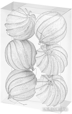 Елочная игрушка Elan Gallery Линии на белом 970111