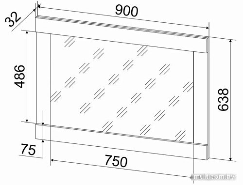Зеркало Интерлиния Loft LT-З (дуб золотой/антрацит)