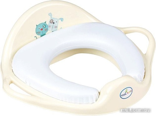 Детская накладка на унитаз Tega Пес и кот (мягкая, желтый)