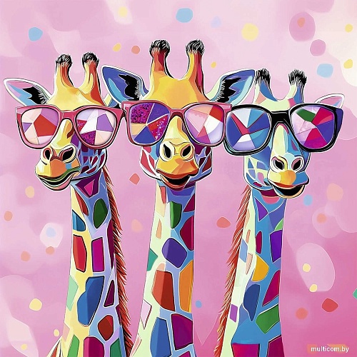 Алмазная мозаика Феникс+ Три жирафа 71435