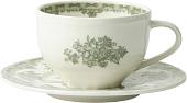 Чашка с блюдцем AksHome Blossom 250мл (керамика/зеленый)