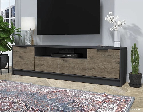 Тумба Интерлиния ТВ Концепт КТ-ТВ4-50 (дуб веллингтон/антрацит)