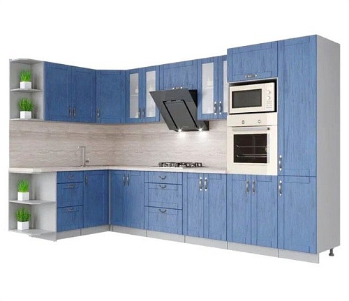 Готовая кухня Интерлиния Мила Крафт 1.68x3.4 левая (дуб лазурный)
