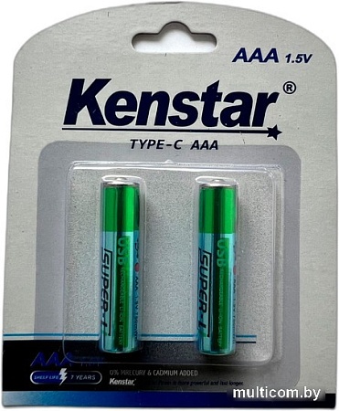 Аккумулятор Kenstar Li-ion 600mAh с разъемом зарядки Type-C BL-2/KS-Li/AAA-600-BL2