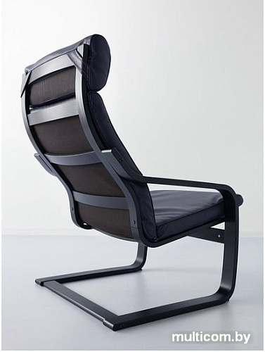 Интерьерное кресло Ikea Поэнг (черно-коричневый/глосе темно-коричневый) 292.514.65