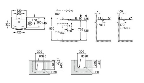 Умывальник Roca Hall 52x44 (327882000)