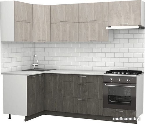 Готовая кухня S-Company Клео крафт 1.2x2.4 левая (железный камень/бетонный камень)