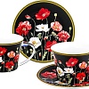 Набор чашек Elan Gallery Маки на черном New Bone China 420673_2