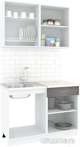 Кухня Кортекс-мебель Корнелия Экстра 1.2м (дуб сонома/венге/королевский опал)