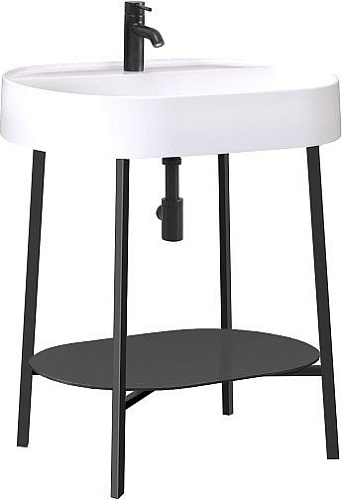 Belux Тумба под умывальник Эвора Н 75 М (черный матовый)