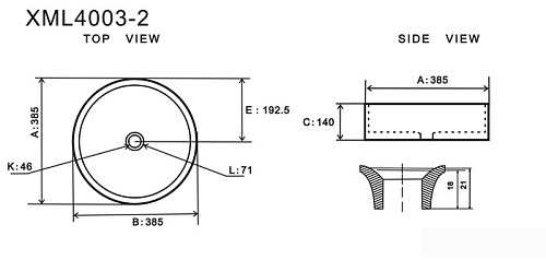 Умывальник Uptrend Sofia (черный матовый)