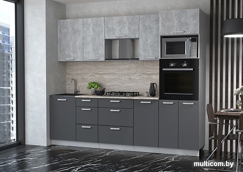 Готовая кухня Интерлиния Мила Лайт 2.5 ВТ (шимо светлый/шимо темный/малага)