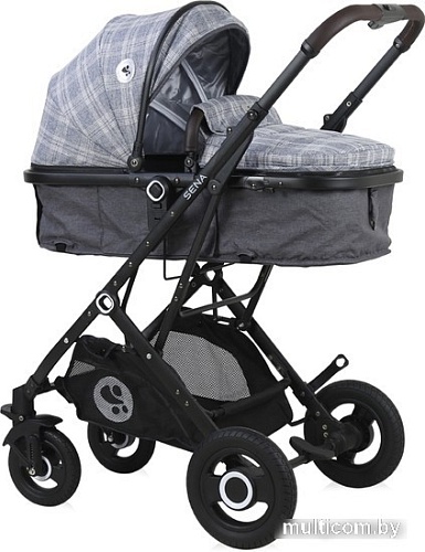 Универсальная коляска Lorelli Sena 2021 (3 в 1, серый квадрат)
