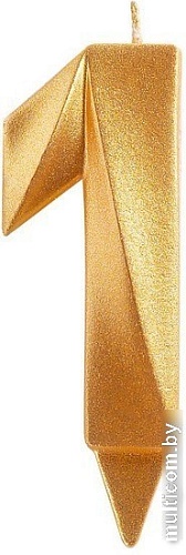 Свеча для торта Мультидом Грань Цифра 1 МС5-11 (золото)