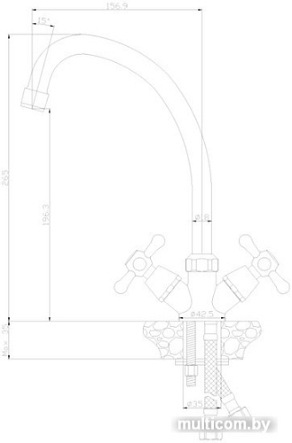 Смеситель Rossinka Silvermix Y02-71 (серый)