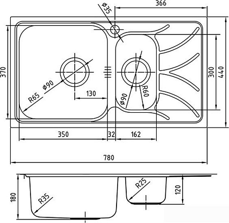 Кухонная мойка IDDIS Arro ARR78PXi77