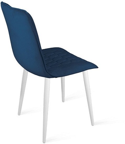 Стул Трия Хьюго К1С (белый матовый/велюр Confetti Blue)