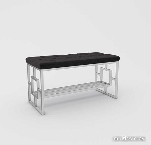 Банкетка Hype Mebel Квадро Люкс (белый/черный)