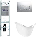 Унитаз WeltWasser Telbach 004 GL-WT + Amberg 350 ST + Amberg RD-MT CR (белый глянцевый/хром матовый)