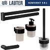 Набор аксессуаров для ванной Lauter 21TS3019 + 21TS3021 + 21TS3013 + 21TS3004 + 21TS3023 (Matt Black, 5 предметов)