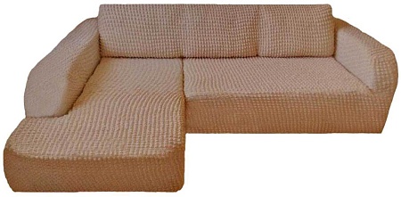 Чехол для дивана Софатэкс ПО-3 без оборки левый (кофе с молоком)