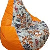 Кресло-мешок LoftyHome Груша L (оксфорд/велюр, оранжевый)