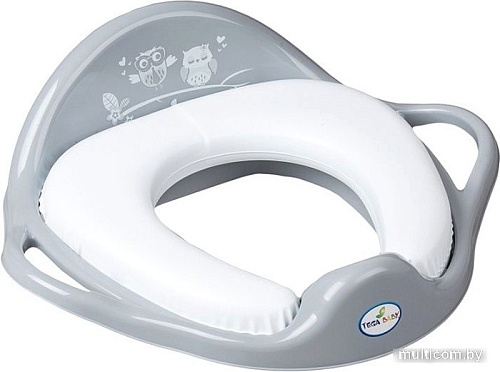 Детская накладка на унитаз Tega Совы (мягкая, серый)