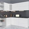 Угловая кухня Интерлиния Мила Матте 1.5x2.2 А левая (белый/белый/кастилло тёмный)