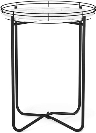 Журнальный столик Sheffilton SHT-CT20 (белый мрамор/черный муар)