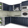 Готовая кухня Интерлиния Мила Деко 1.68x2.4 левая (индиго/индиго/опал светлый)