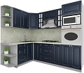 Готовая кухня Интерлиния Мила Деко 1.68x2.4 левая (индиго/индиго/опал светлый)