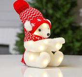 Мягкая игрушка Luazon Медведь в красной шапочке и шарфе 4843986