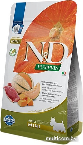 Сухой корм для собак Farmina N&D Pumpkin Duck & Cantaloupe Adult Mini (для взрослых мелких пород с уткой, тыквой, мускусной дыней) 2 кг