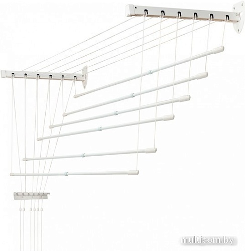 Сушилка для белья Comfort Alumin Group Универсальное крепление телескопическая Лифт 6 прутьев 120-200см (алюминий/белый)