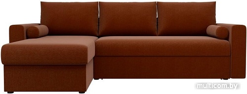 Угловой диван Mio Tesoro Верона левый (рогожка, коричневый)