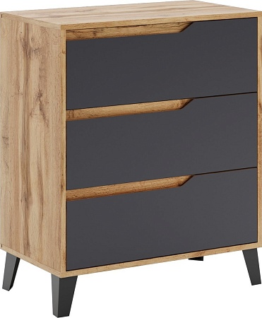 Комод ЭлиГард Eyva 3S (дуб вотан/графит)