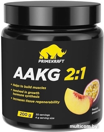 Аминокислоты Prime Kraft AAKG 2:1 (200г, персик/маракуйя)