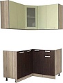 Готовая кухня Интерлиния Мила 12x13 без столешницы (салатовый/дуб венге)