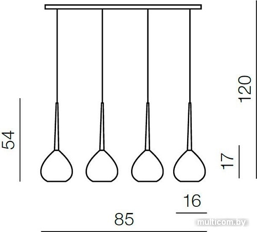 Подвесная люстра AZzardo Aga 4 AZ1069