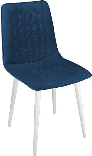 Стул Трия Хьюго К1С (белый матовый/велюр Confetti Blue)