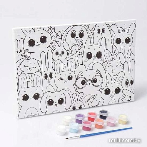 Картина по номерам Школа талантов Забавные зайчата 9085899