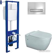 Унитаз подвесной Berges Wasserhaus Mascon Rimless + Okus Slim SO + Atom Line 410 043350