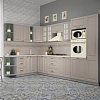 Готовая кухня Интерлиния Мила Деко 1.88x3.4 правая (луна-луна-травертин серый)