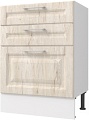 Шкаф напольный Горизонт Классик 80 3 ящика кухонный (рустик молочный)